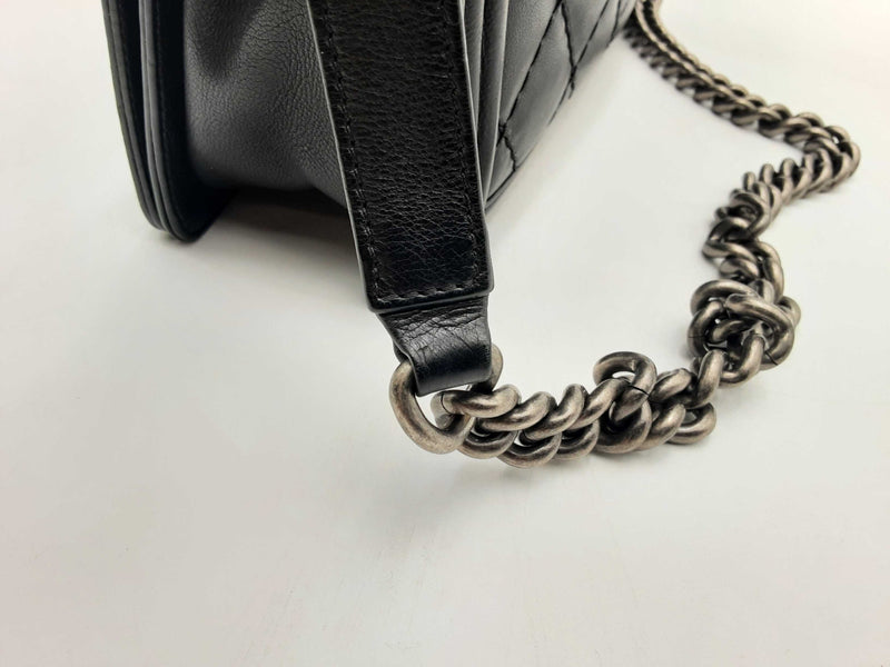 Chanel Large Boy Bag Lambskin Black Handbag Aa0125ooxzsa
