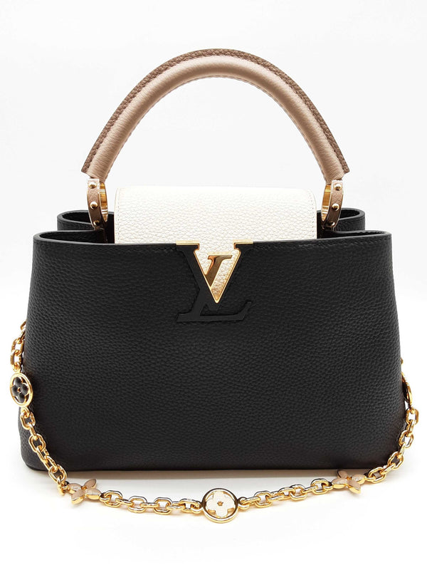 Louis Vuitton Capuccine Black White Leather Shoulder Bag Do0525ooxzde