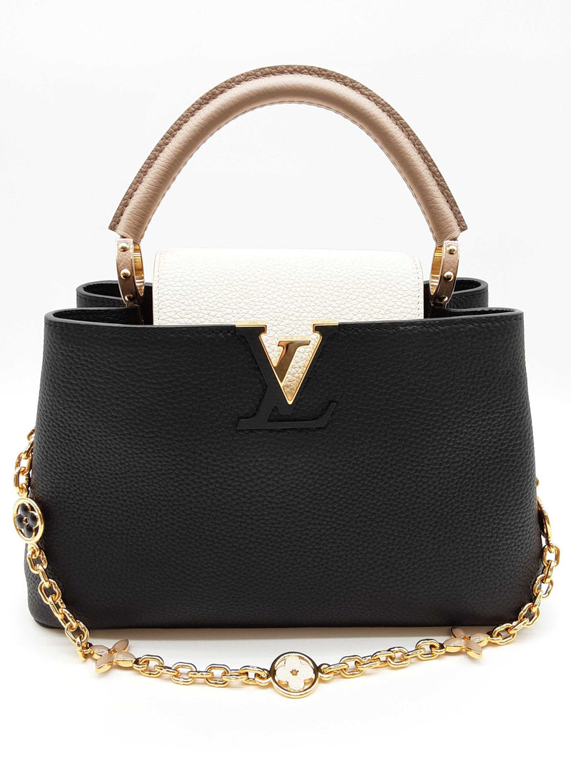 Louis Vuitton Capuccine Black White Leather Shoulder Bag Do0525ooxzde
