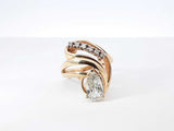 1.37 Cttw Pear-cut Diamond & 14k Yellow Gold Swirl Ring 8.2 Grams Size 5.5 Fw0526orzxdu