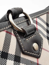 Burberry Blue Label Tote Bag In Nova Check Canvas & Brown Leather Fw0326orzdu