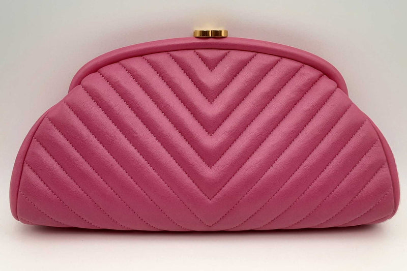 Chanel Timeless Pink Quilted Leather Clutch Eb0424exzsa