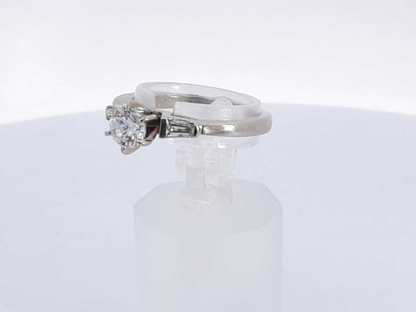 0.68 Cttw Diamond 14k White Gold Ring 3.8 Grams Size 7 Aa0225exzsa