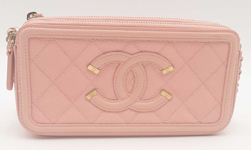 Chanel Pink Leather Vanity Wallet On Chain Eb0424llxzsa