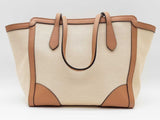 Gucci Swing Tote Bag Beige Canvas Brown Leather Sd0526rirde