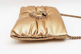 Dolce & Gabbana Devotion Gold Metallic Leather Crossbody Bag Eb0426pxzsa