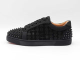 Christian Louboutin Louis Junior Spikes Black Suede Sneakers  Sz 40 Fw0426lcrdu