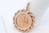 1945 Dos Pesos Gold Coin Pendant Set In 14k Yellow Gold 3.4 Grams Eb0426wpe