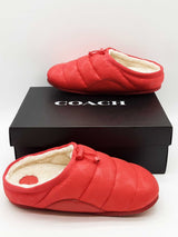 Coach Red Rachelle Monogram Quilted Slippers Size 10b Eb0326crde