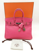 Hermes Birkin 25 Fuschia Pink Epsom Palladium Handbag Do0324lixzxde