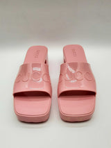 Gucci Pink Rubber Platform Sandal Slides Size Eu 39/ Us 9 W Do0624lxzde