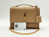 Yves Saint Laurent Sunset Medium Crocodile-embossed Leather Flap Bag Fw0125crzdu