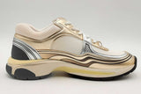 Chanel Cc Fabric Laminated Calfskin Stretch Sneakers Size 40 Eb1224orxsa