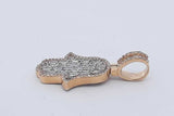 2.08cttw Diamond Hamsa Pendant In 10k Yellow Gold 3.2 Grams Eb0226woxdu