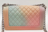 Chanel Quilted Pastel "Rainbow" Caviar Leather Boy Bag Eb0326wrxzde