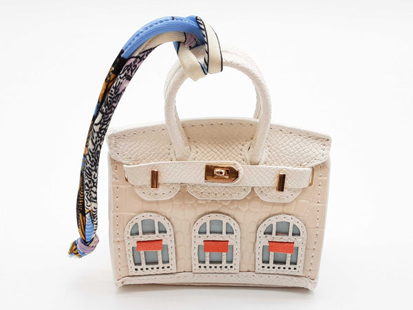 White Building Mini Bag Charm Do0725ede