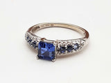 Sythentic Tanzanite 10k White Gold 2.1g Ring Size 6.5 Do0326sxde