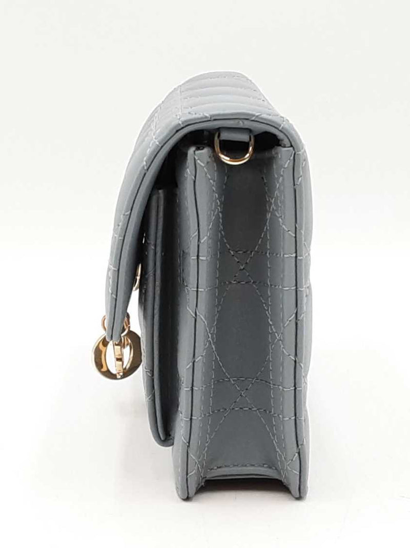 Christian Dior My Daily Dior Pouch In Cloud Blue Cannage Lambskin Fw00725lzxzdu