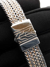 John Hardy Rata Woven Link Reversible Bracelet In Sterling Silver 39.3 Grams 7 Inch Fw0626wxzdu