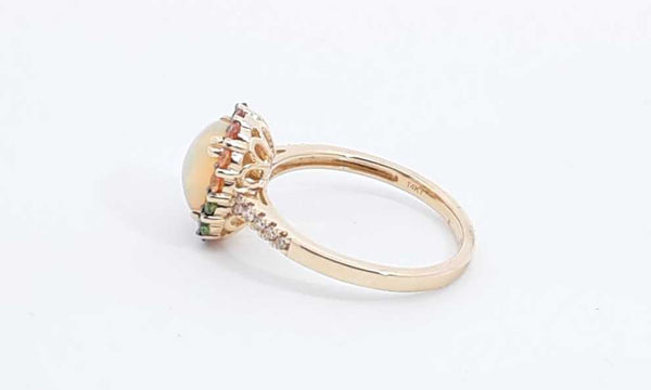 Levian 14k Yellow Gold Opal & Colored Gemstone Ring Sz 10.25 Eboxzdu144030006909