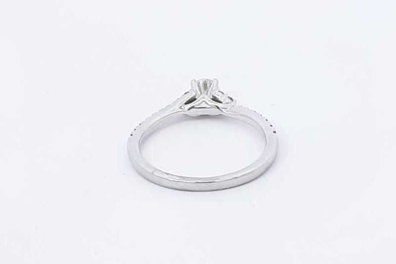 0.63ctw Diamond Ring In 14k White Gold 2.5 Grams Size 7 Eb0925lexdu