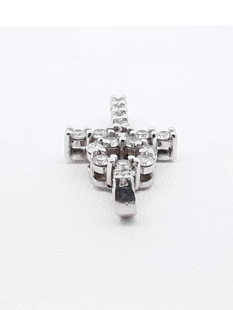 1.26 Cttw Diamond & 10k White Gold Ankh Pendant Fwlrzdu