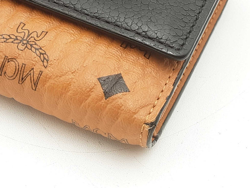 Mcm Canvas Leather Trifold Wallet Brown Aa1025ixsa