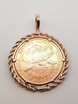 1887 Liberty Head $20 Coin 22k Pendant In 10k Yellow Gold Rope Bezel Setting 45.3 Grams Fw0526lrzxdu
