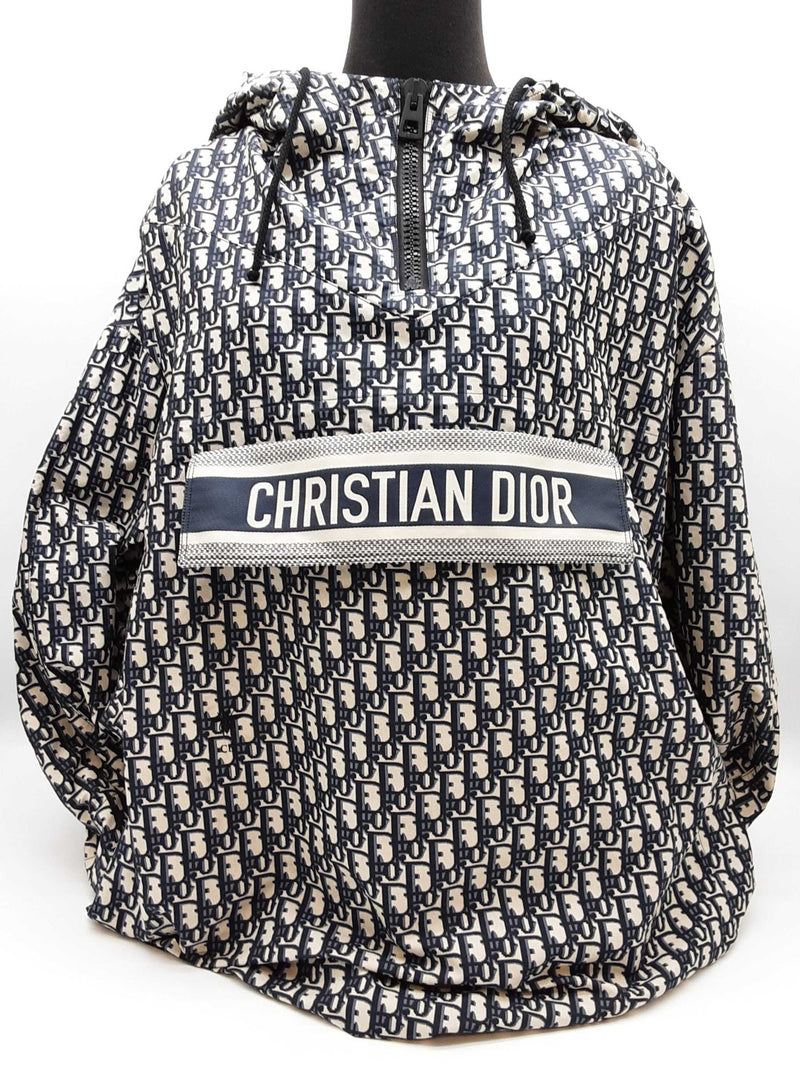 Christian Dior Oblique Anarok Blue Creme Hooded Poncho Jacket Sm Do0325loxzsa