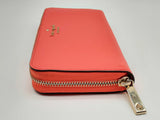 Kate Spade Staci Continental Red Orange Leather Zipper Wallet Do1024lrde