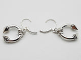 King Baby Punk Spikes 0.925 Silver 7.8g Hoop Leverback Earrings Do0726wxde
