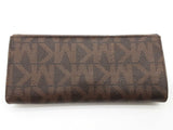 Michael Kors Jet Set Brown Monogram Coated Canvas Flap Wallet Do0826rde