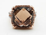 Smokey Quartz 14k Two Tone Gold 7.0g Ring Size 5.75 Do0426wxzde