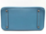 Hermes Birkin 35 Bleu Jean Blue Clemence Palladium Hardware Handbag Do0925erxzde