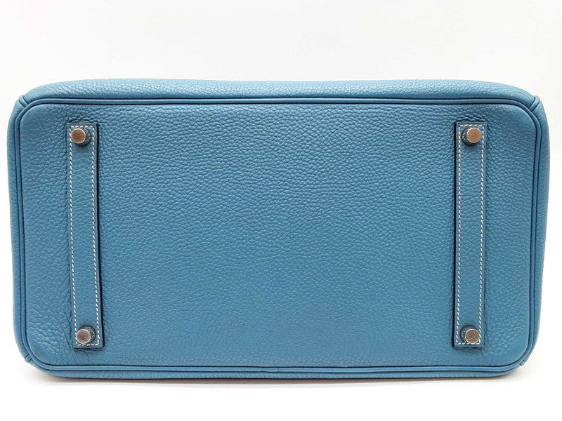 Hermes Birkin 35 Bleu Jean Blue Clemence Palladium Hardware Handbag Do0925erxzde