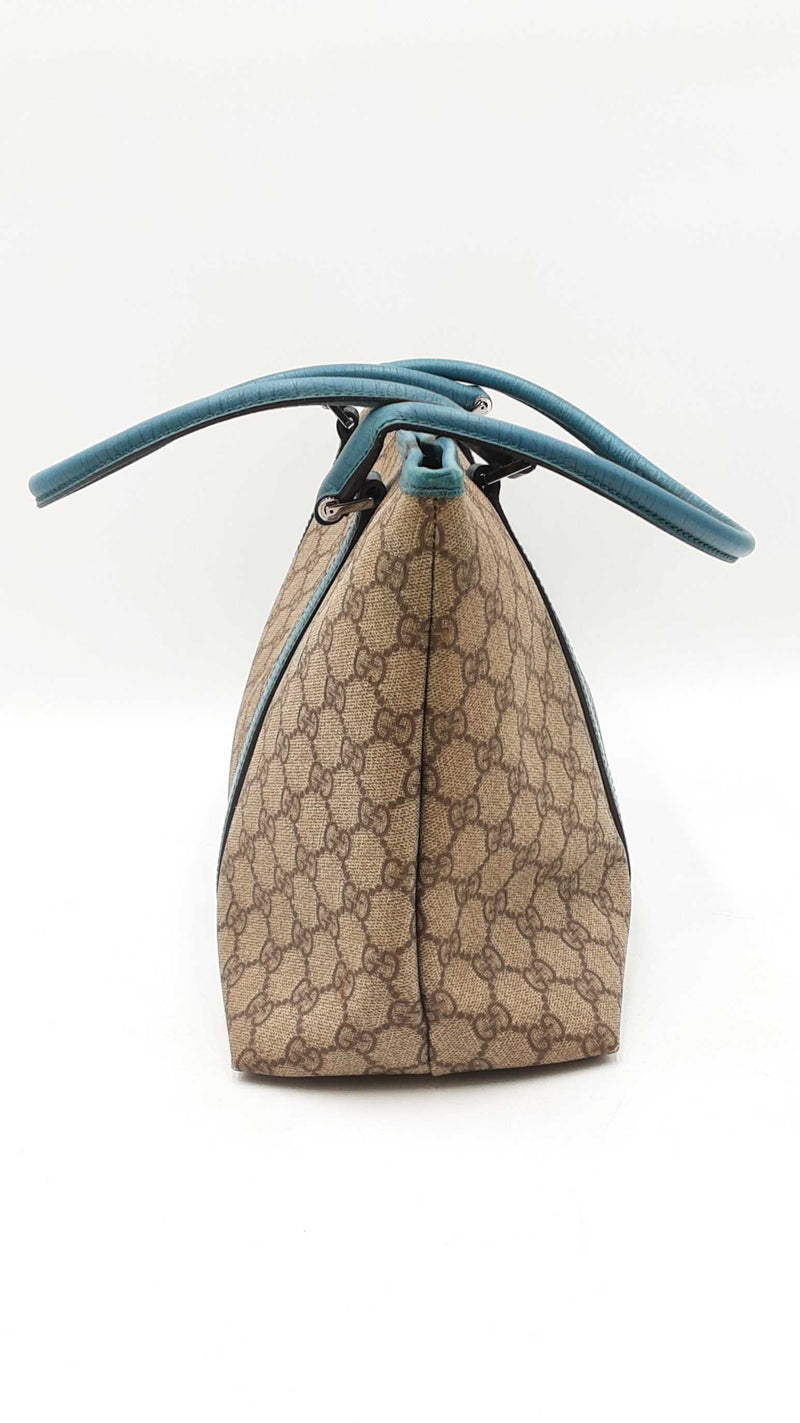 Gucci Blue/beige Gg Supreme Tote Bag Sd0925lrzdu