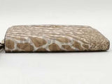 Michael Kors Jet Set Signature Animal Print Dbl Zip Wristlet Beige Aa1026lrsa