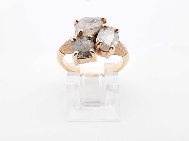 1.51 Cttw "Salt & Pepper" Diamond & 10k Gold Ring 6.2 Gram Size 6.25 Fw0525wwedu