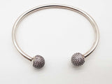 Pandora Moments Open Pave Pink Stone Caps Bangle Bracelet 6.5 In Do0826rde