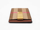Burberry Money Clip Card Case In House Check Canvas & Leather Fw0726lzxdu