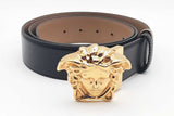 Versace Leather Reversible Belt Gold Tone Medusa Buckle Size 110/44 Eb0626lxzsa