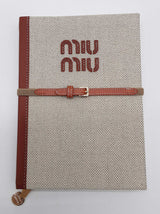 Miu Miu Beige Canvas Wide Ruled Notebook Do1225ocde