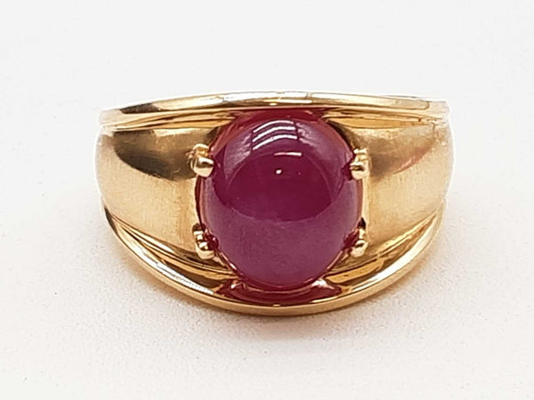 Synthetic Star Ruby 14k Yellow Gold 10.1g Ring Size 10.25 Do0525pxzde
