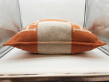 Hermes Avalon 70 Potiron Orange Ecru Beige Wool Large Throw Pillow Do0326rorde