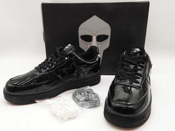 Bape Mf Doom Black Patent Leather Shoes Size Us 11/ Eu 45 Mens Do0425lxzde