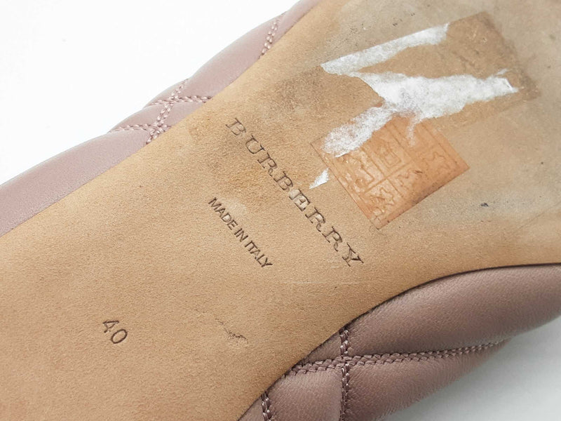 Burberry Avonwick Buckle Quilted Dusty Pink Leather Flats Size Eu 40 Do0525pxde