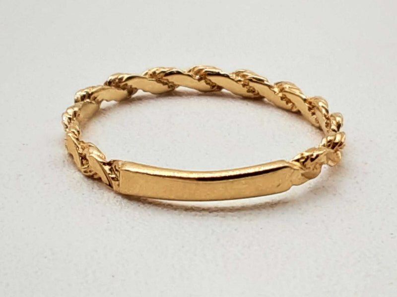 14k Yellow Gold 0.9g Rope Ring Size 6.25 Do1024wxde