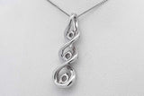 0.12cttw Diamond Pendant Necklace In 10k White Gold 3 Grams 18 Inch Eb0426lcxsa