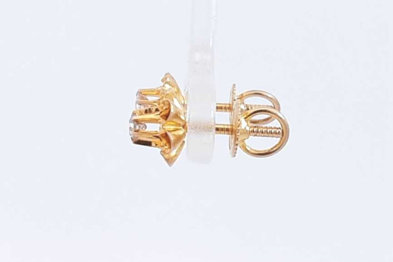 0.02ctw Diamond Stud Screwback Earrings In 14k Yellow Gold 1.3 Grams Eb0225pxsa