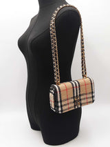 Burberry Mini Lola Crossbody Bag In Vintage Check Bouclé Tweed  Fw1125irzdu